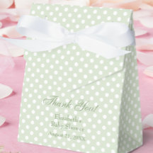 Green Polka Dots Baby Shower Favour Box