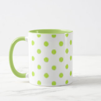 Green polka dots coffee mug