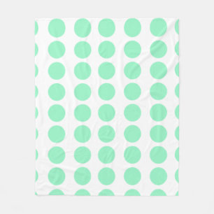 Green Polka Dots Design Fleece Blanket