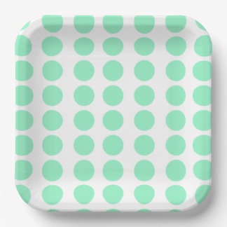 Green Polka Dots Design Paper Plate