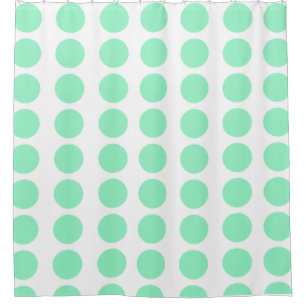 Green Polka Dots Design Shower Curtain