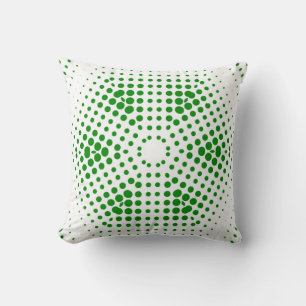 Green Polka Dots Fashion Retro Pattern Art Design Cushion