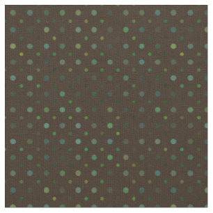 GREEN POLKA DOTS ON BROWN FABRIC