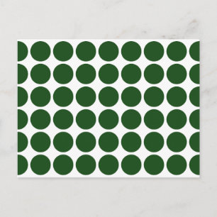 Green Polka Dots on White Postcard
