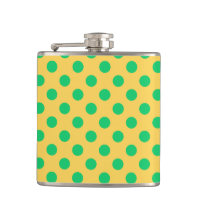 Green polka dots on yellow