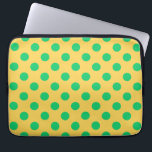 Green polka dots on yellow laptop sleeve<br><div class="desc">Green polka dots on yellow</div>