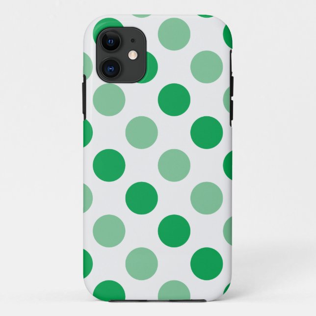 Green polka dots pattern Case-Mate iPhone case (Back)