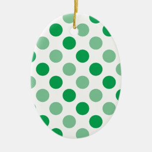 Green polka dots pattern ceramic tree decoration