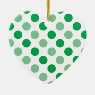 Green polka dots pattern ceramic tree decoration