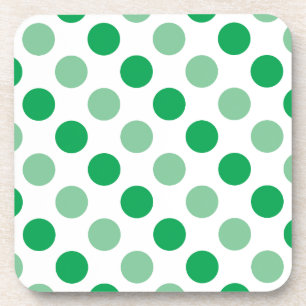 Green polka dots pattern coaster