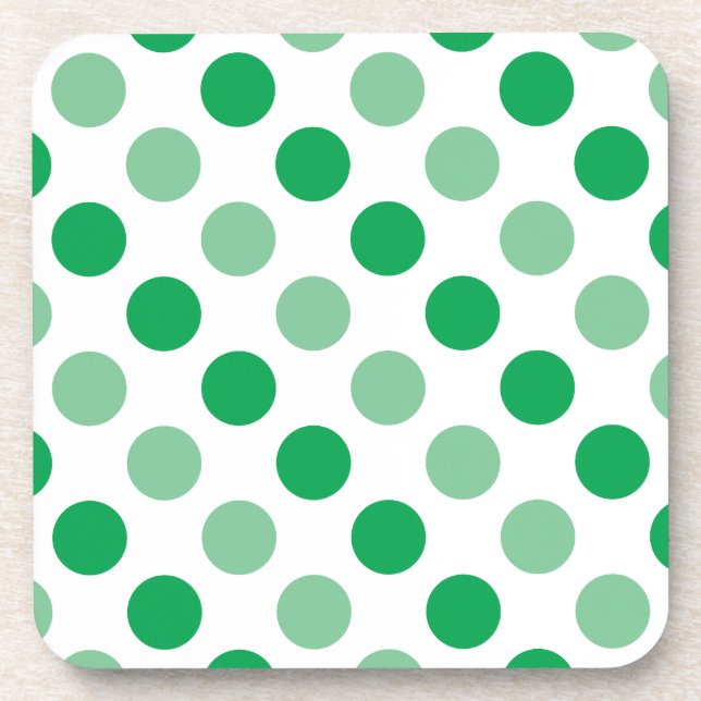 Green polka dots pattern coaster (Front)