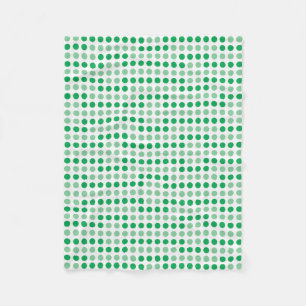 Green polka dots pattern fleece blanket