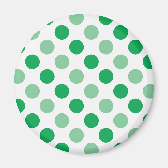 Green polka dots pattern magnet (Front)