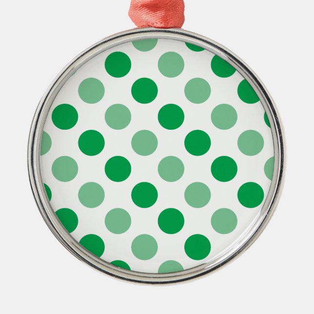 Green polka dots pattern metal tree decoration (Front)