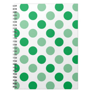 Green polka dots pattern notebook