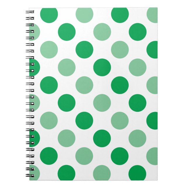 Green polka dots pattern notebook (Front)