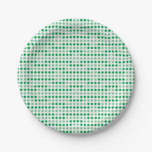 Green polka dots pattern paper plate