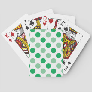 Green polka dots pattern playing cards