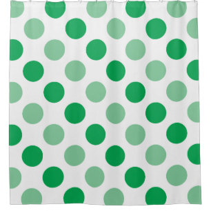 Green polka dots pattern shower curtain