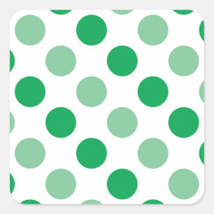 Green polka dots pattern square sticker