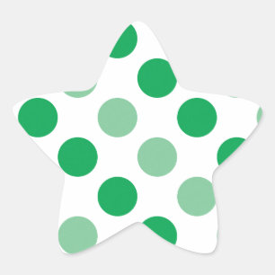 Green polka dots pattern star sticker