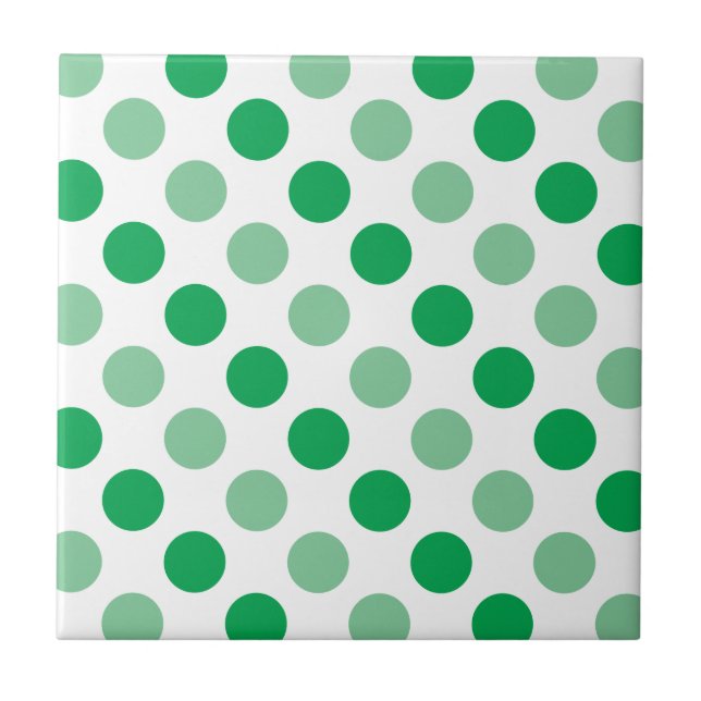 Green polka dots pattern tile (Front)