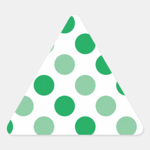 Green polka dots pattern triangle sticker