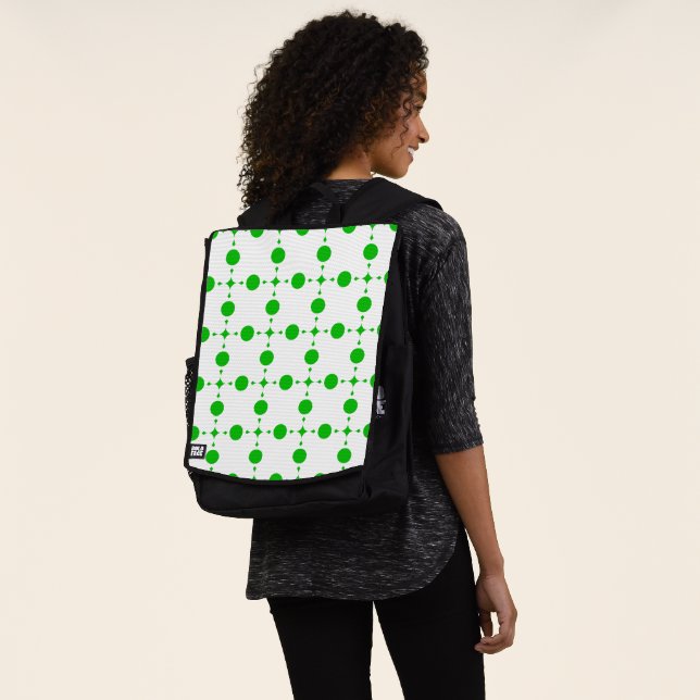 Green Polka Dots, Polka Dot Pattern, Dots, Dotted Backpack (Worn)
