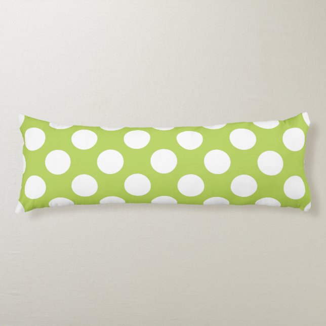 Green Polka Dots, Polka Dot Pattern, Dots, Dotted Body Cushion (Front)