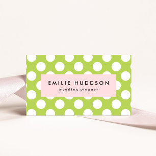 Green Polka Dots, Polka Dot Pattern, Dots, Dotted Business Card