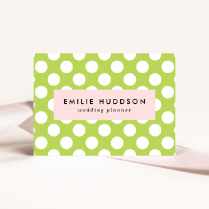 Green Polka Dots, Polka Dot Pattern, Dots, Dotted Business Card