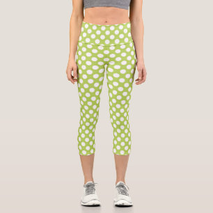 Green Polka Dots, Polka Dot Pattern, Dots, Dotted Capri Leggings