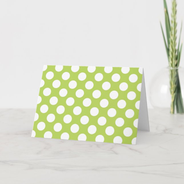 Green Polka Dots, Polka Dot Pattern, Dots, Dotted Card (Front)