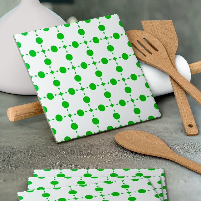 Green Polka Dots, Polka Dot Pattern, Dots, Dotted Ceramic Tile (Creator Uploaded)