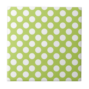 Green Polka Dots, Polka Dot Pattern, Dots, Dotted Ceramic Tile