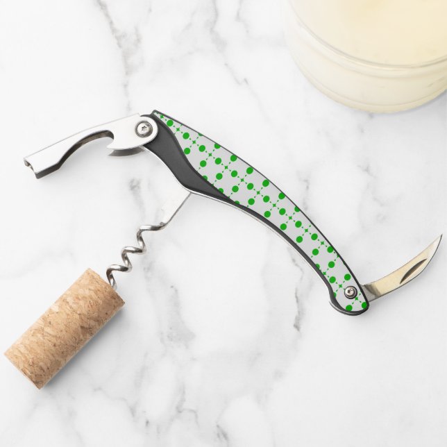 Green Polka Dots, Polka Dot Pattern, Dots, Dotted Corkscrew (Front)