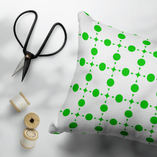 Green Polka Dots, Polka Dot Pattern, Dots, Dotted Decorative Cushion