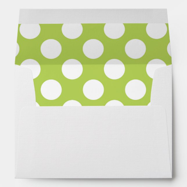 Green Polka Dots, Polka Dot Pattern, Dots, Dotted Envelope (Back (Bottom))