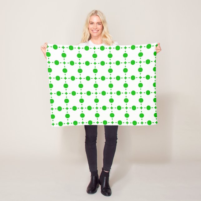Green Polka Dots, Polka Dot Pattern, Dots, Dotted Fleece Blanket (In Situ)