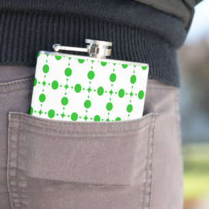 Green Polka Dots, Polka Dot Pattern, Dots, Dotted Hip Flask