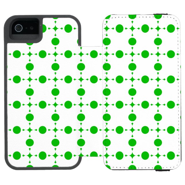 Green Polka Dots, Polka Dot Pattern, Dots, Dotted Incipio iPhone Wallet Case (Folio Open)