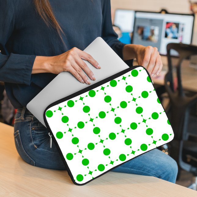 Green Polka Dots, Polka Dot Pattern, Dots, Dotted Laptop Sleeve (Creator Uploaded)