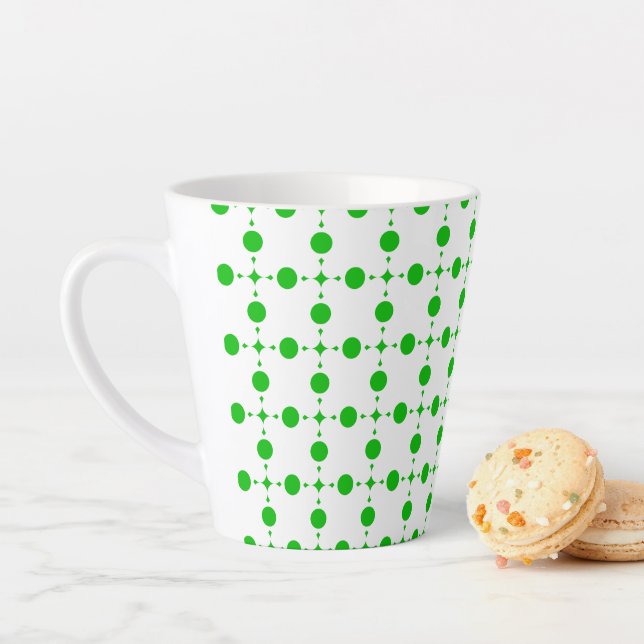Green Polka Dots, Polka Dot Pattern, Dots, Dotted Latte Mug (In Situ)