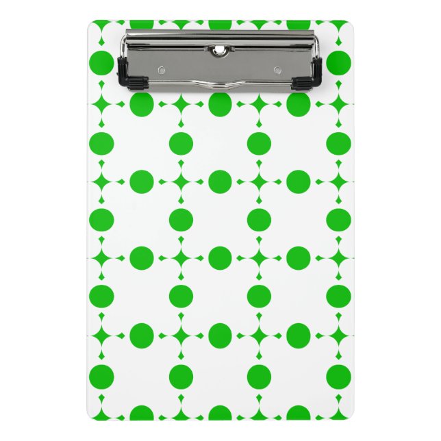 Green Polka Dots, Polka Dot Pattern, Dots, Dotted Mini Clipboard (Front)