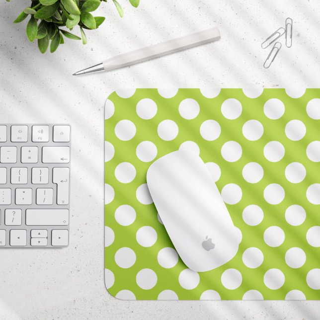 Green Polka Dots, Polka Dot Pattern, Dots, Dotted Mouse Pad (Creator Uploaded)