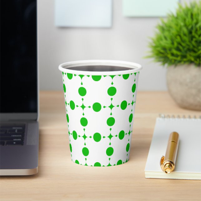 Green Polka Dots, Polka Dot Pattern, Dots, Dotted Paper Cups (Insitu)