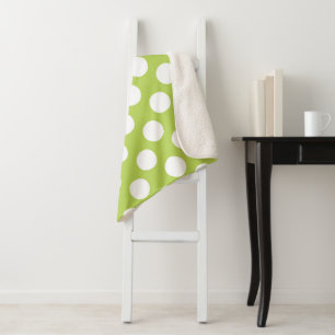 Green Polka Dots, Polka Dot Pattern, Dots, Dotted Sherpa Blanket