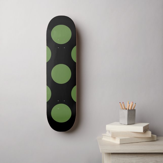 Green Polka Dots, Polka Dot Pattern, Dots, Dotted Skateboard (Wall Art)