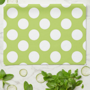 Green Polka Dots, Polka Dot Pattern, Dots, Dotted Tea Towel
