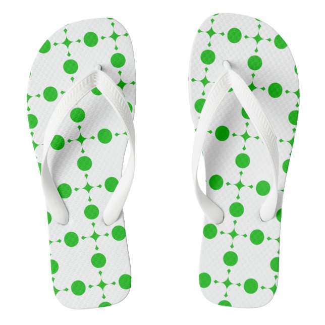 Green Polka Dots, Polka Dot Pattern, Dots, Dotted Thongs (Footbed)